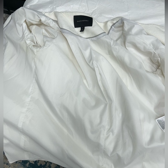 Banana Republic White Zip Up Women’s cotton bomber Jacket size 12 - Picture 6 of 7